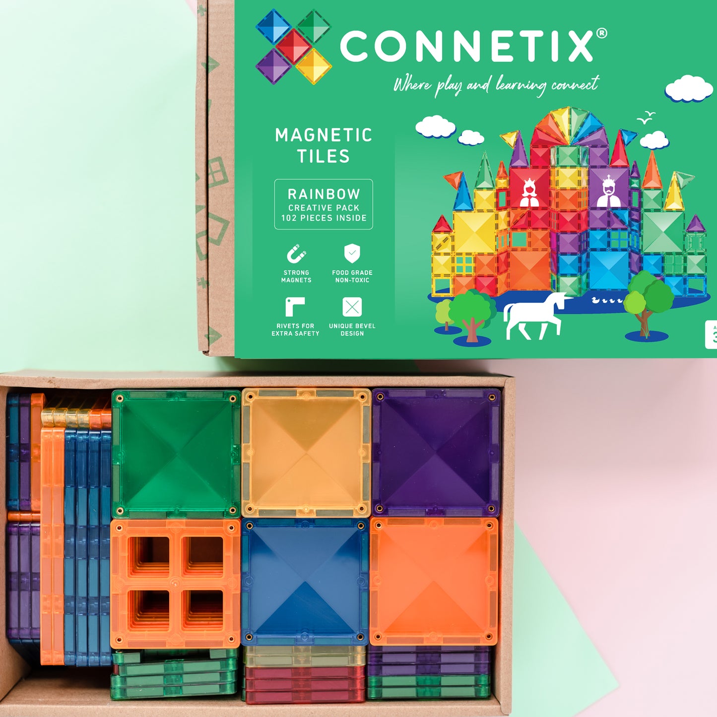 Connetix - Creative Pack Rainbow - 102 stuks