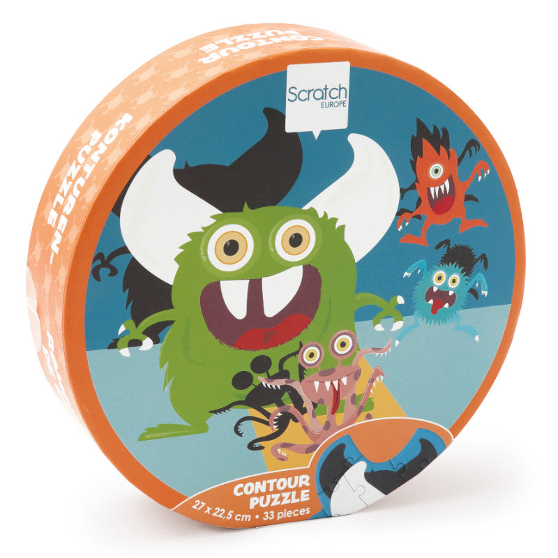 Scratch - Contour Puzzel - Monster 33 stukjes