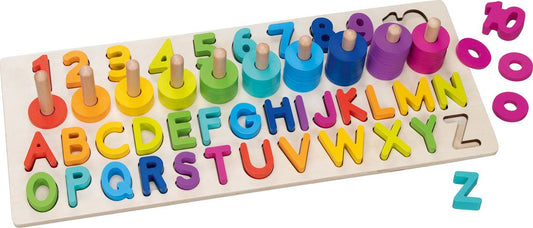 Goki - Houten Alfanumerieke Puzzel