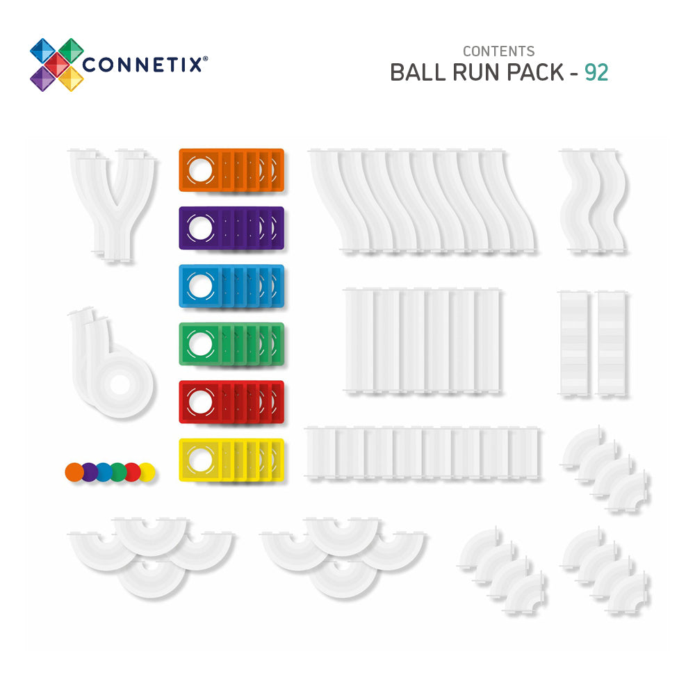 Connetix - Ball Run Rainbow - 92 stuks