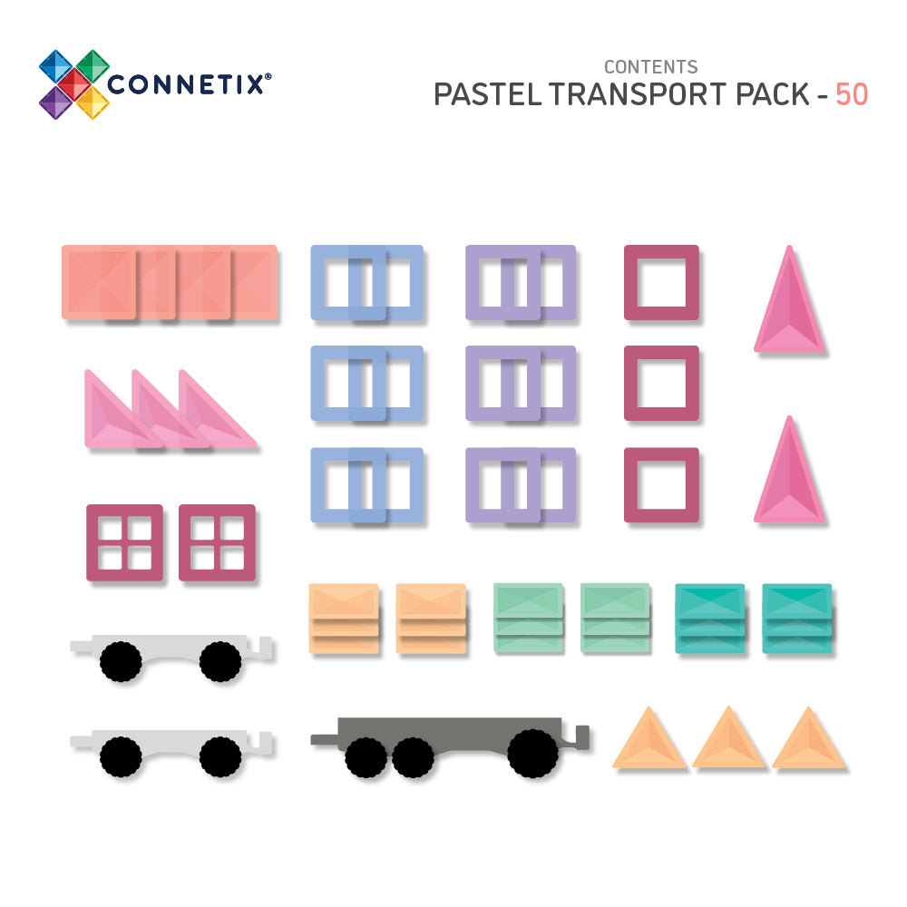 Connetix -  Pastel transport pack - 50 delig