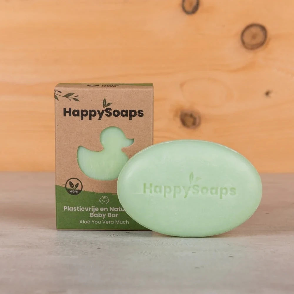 HappySoaps - Baby & Kids Shampoo en Body Wash Bar - Aloë You Vera Much