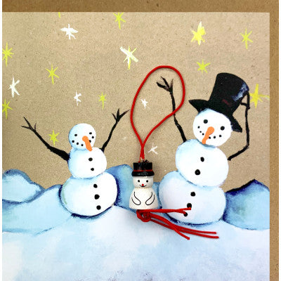Sidedish - Wenskaart kerst met sneeuwpop
