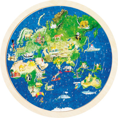 Goki - Puzzel - Wereldbol - 57 stukjes