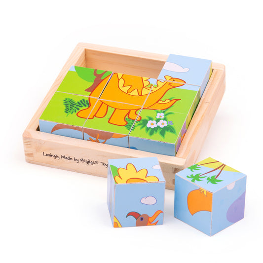 Bigjigs - Dinosaur Cube Puzzle