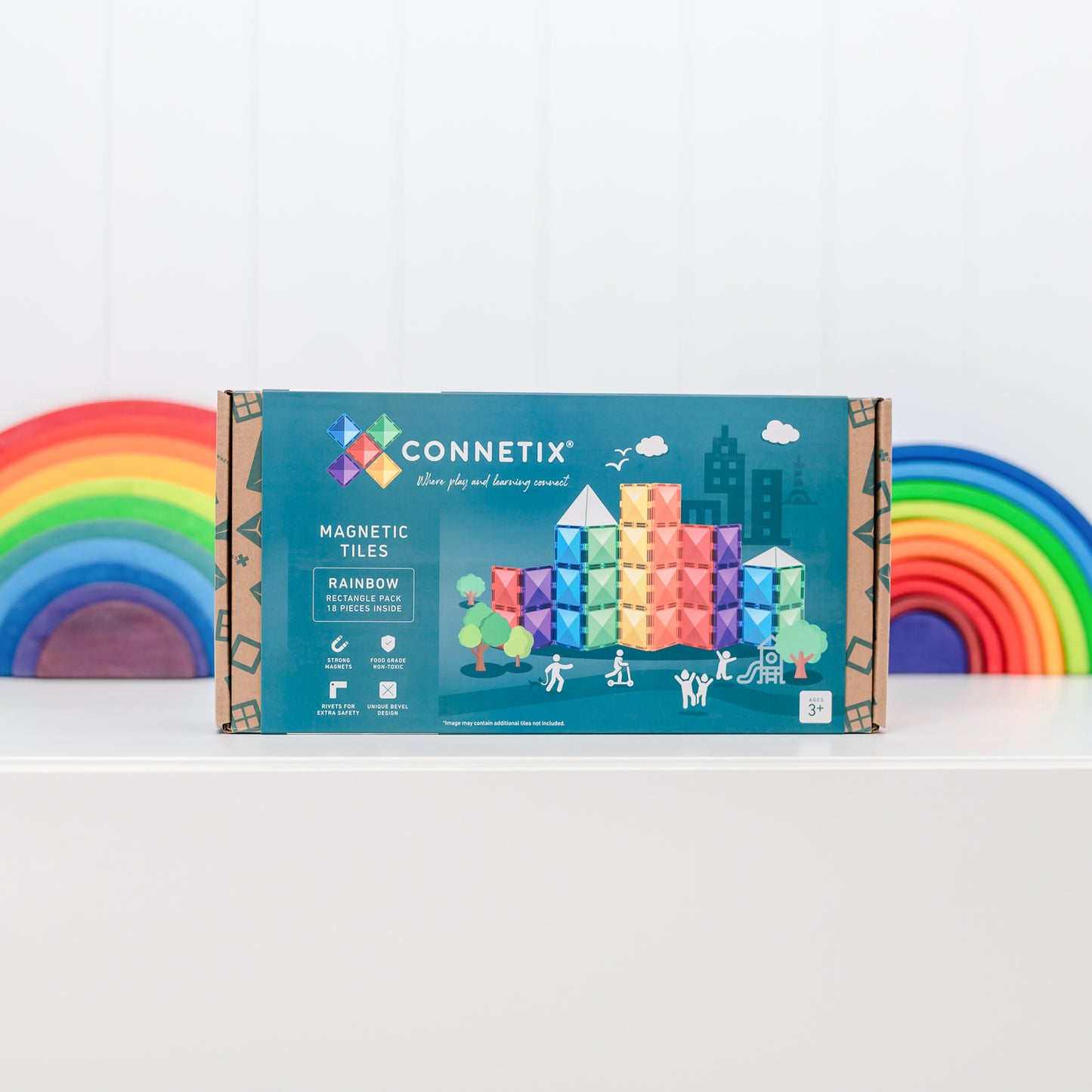 Connetix - Rainbow Rectangle Pack 18 delig