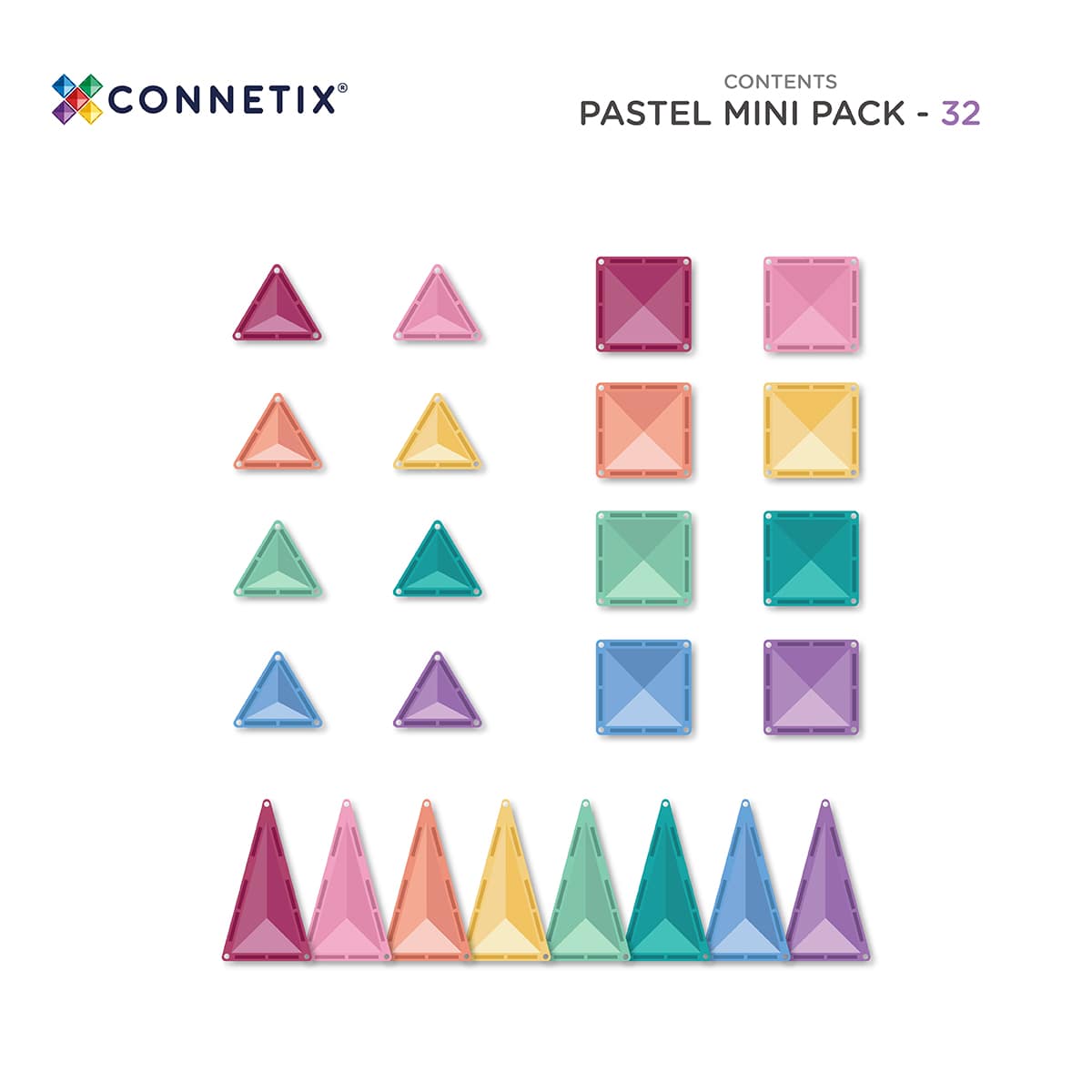 Connetix - Pastel Mini pack - 32 stuks